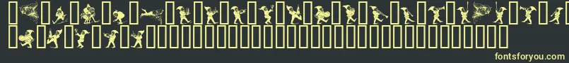 GNOMES   Font – Yellow Fonts on Black Background