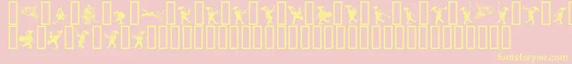 GNOMES   Font – Yellow Fonts on Pink Background