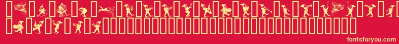 GNOMES   Font – Yellow Fonts on Red Background