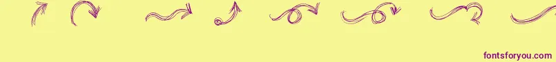 go around the books   arrows Font – Purple Fonts on Yellow Background