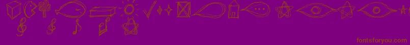 Fonte go around the books   symbols – fontes marrons em um fundo roxo