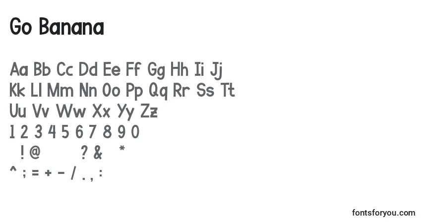 Czcionka Go Banana – alfabet, cyfry, specjalne znaki