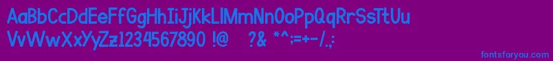 フォントGo Banana – 紫色の背景に青い文字
