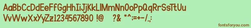 Go Banana-fontti – ruskeat fontit vihreällä taustalla