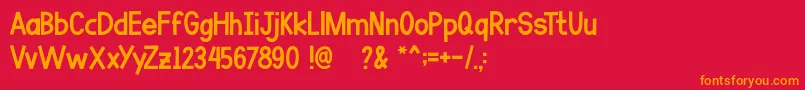 フォントGo Banana – 赤い背景にオレンジの文字
