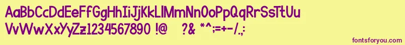 Go Banana-fontti – violetit fontit keltaisella taustalla