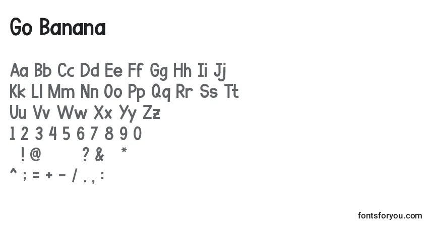 Czcionka Go Banana (128078) – alfabet, cyfry, specjalne znaki