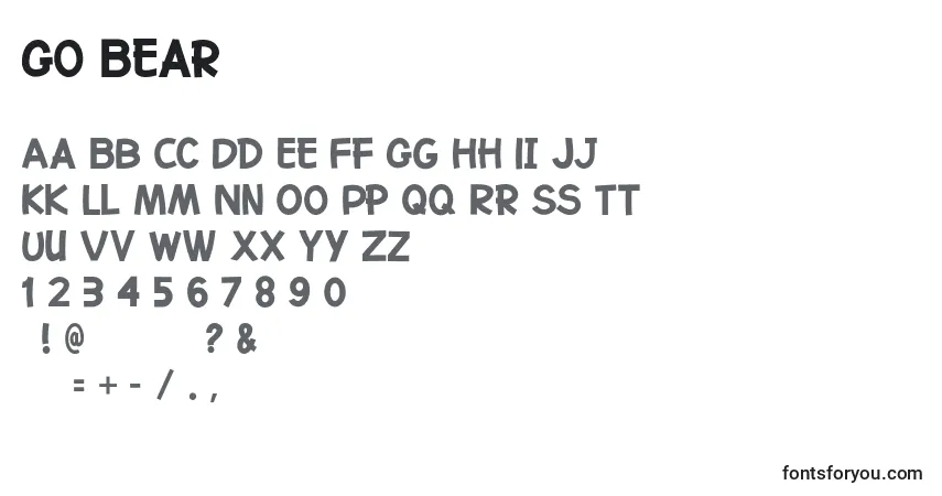 Шрифт Go Bear – алфавит, цифры, специальные символы