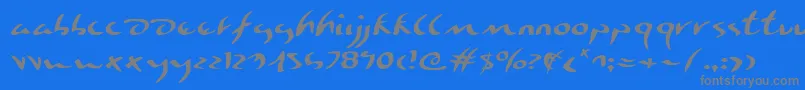 フォントEagleclawe – 青い背景に灰色の文字