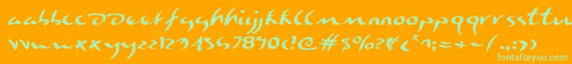 Eagleclawe Font – Green Fonts on Orange Background