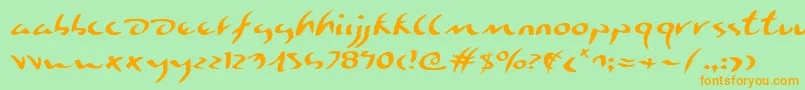 Eagleclawe Font – Orange Fonts on Green Background