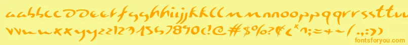 Eagleclawe Font – Orange Fonts on Yellow Background