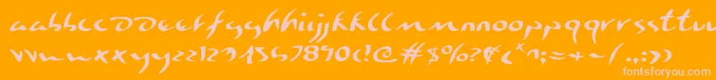 Eagleclawe Font – Pink Fonts on Orange Background