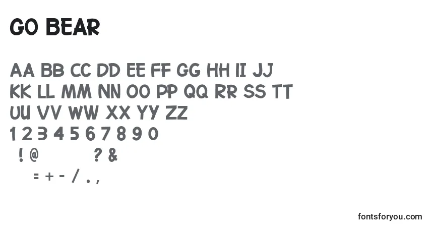 A fonte Go Bear (128080) – alfabeto, números, caracteres especiais