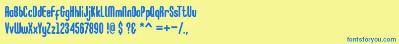 フォントGo Cloud – 青い文字が黄色の背景にあります。