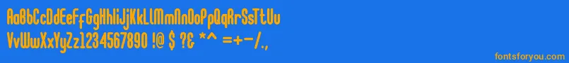 フォントGo Cloud – オレンジ色の文字が青い背景にあります。