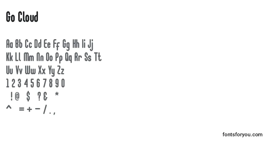 Czcionka Go Cloud (128082) – alfabet, cyfry, specjalne znaki