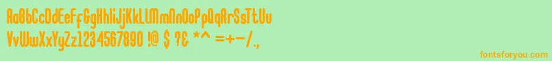 Go Cloud-Schriftart – Orangefarbene Schriften auf grünem Hintergrund