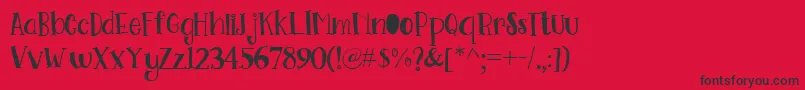 Czcionka Go Doodling Font – czarne czcionki na czerwonym tle