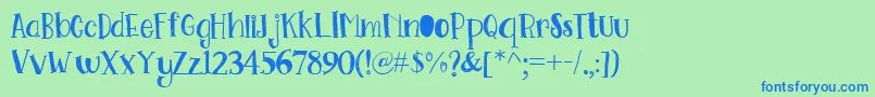 Go Doodling Font Font – Blue Fonts on Green Background