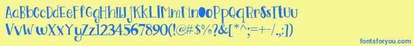 Go Doodling Font Font – Blue Fonts on Yellow Background