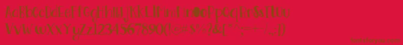 Go Doodling Font Font – Brown Fonts on Red Background