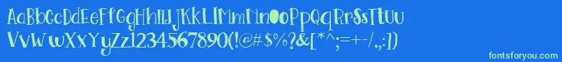 Go Doodling Font Font – Green Fonts on Blue Background