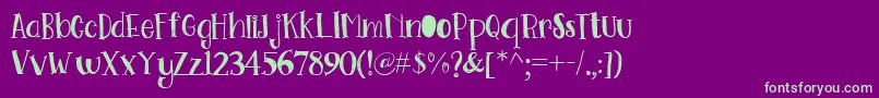 Go Doodling Font Font – Green Fonts on Purple Background