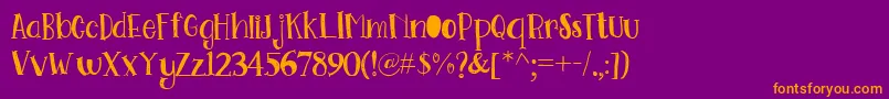 Go Doodling Font Font – Orange Fonts on Purple Background