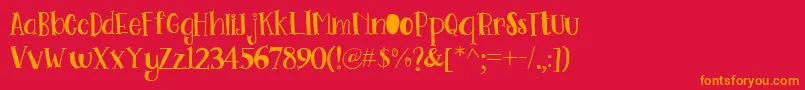 Go Doodling Font Font – Orange Fonts on Red Background