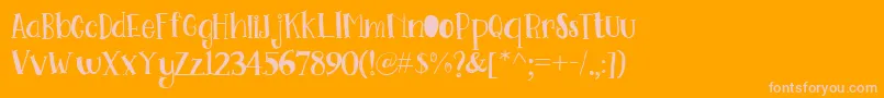 Go Doodling Font Font – Pink Fonts on Orange Background