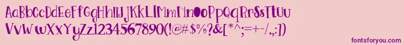 Go Doodling Font Font – Purple Fonts on Pink Background
