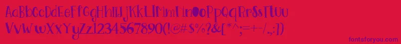 Go Doodling Font Font – Purple Fonts on Red Background
