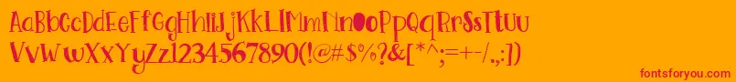 Go Doodling Font Font – Red Fonts on Orange Background