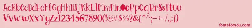 Go Doodling Font Font – Red Fonts on Pink Background