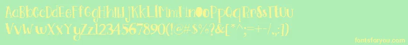 Go Doodling Font Font – Yellow Fonts on Green Background