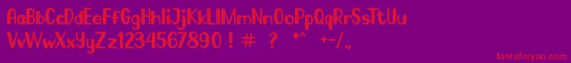 Go Frog-Schriftart – Rote Schriften auf violettem Hintergrund