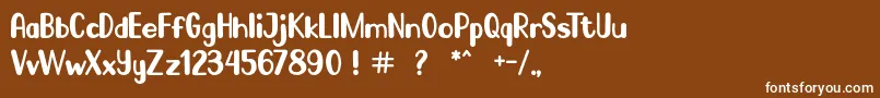 フォントGo Frog – 茶色の背景に白い文字