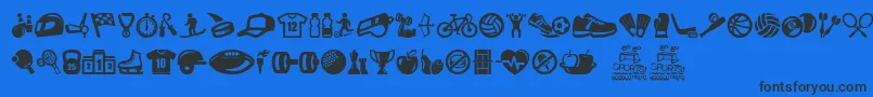 Go Go Sports Font – Black Fonts on Blue Background