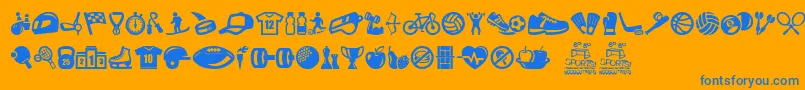 Go Go Sports Font – Blue Fonts on Orange Background
