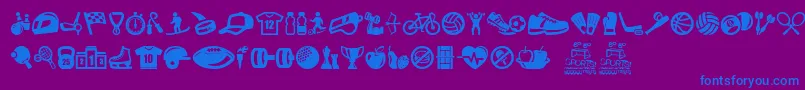 フォントGo Go Sports – 紫色の背景に青い文字