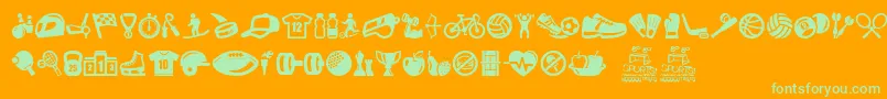 Go Go Sports Font – Green Fonts on Orange Background