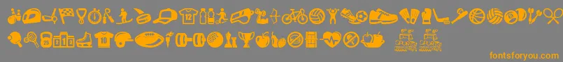 Go Go Sports-Schriftart – Orangefarbene Schriften auf grauem Hintergrund