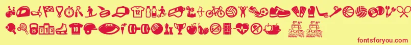 Police Go Go Sports – polices rouges sur fond jaune