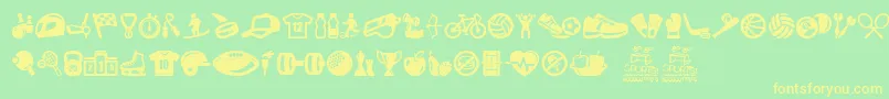 Go Go Sports Font – Yellow Fonts on Green Background