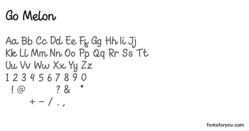 Fuente Go Melon - alfabeto, números, caracteres especiales
