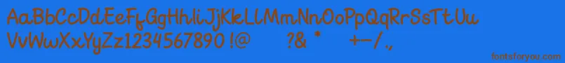 Go Melon-Schriftart – Braune Schriften auf blauem Hintergrund