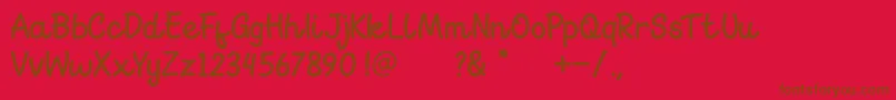 Go Melon-Schriftart – Braune Schriften auf rotem Hintergrund