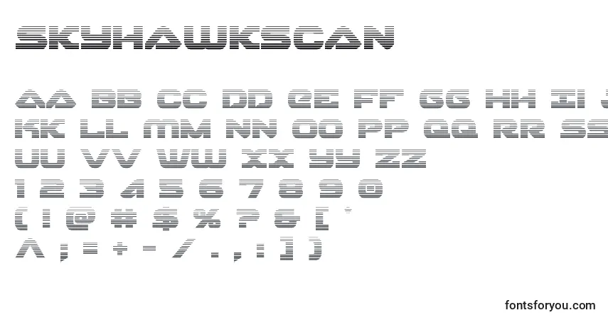 Skyhawkscan Font – alphabet, numbers, special characters