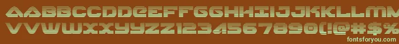 Skyhawkscan-fontti – vihreät fontit ruskealla taustalla